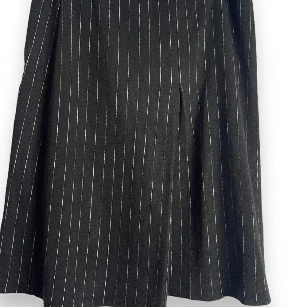 Worthington Women's Black Striped A-Line Skirt Petite Size Small Business Casual